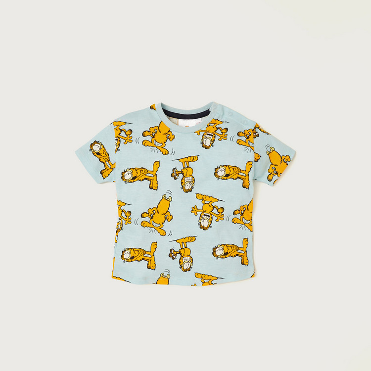 Garfield Print T-shirt and Jog Pants Set