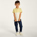 Juniors Colourblock Polo T-shirt with Short Sleeves and Button Closure-T Shirts-thumbnail-1