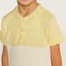 Juniors Colourblock Polo T-shirt with Short Sleeves and Button Closure-T Shirts-thumbnail-3