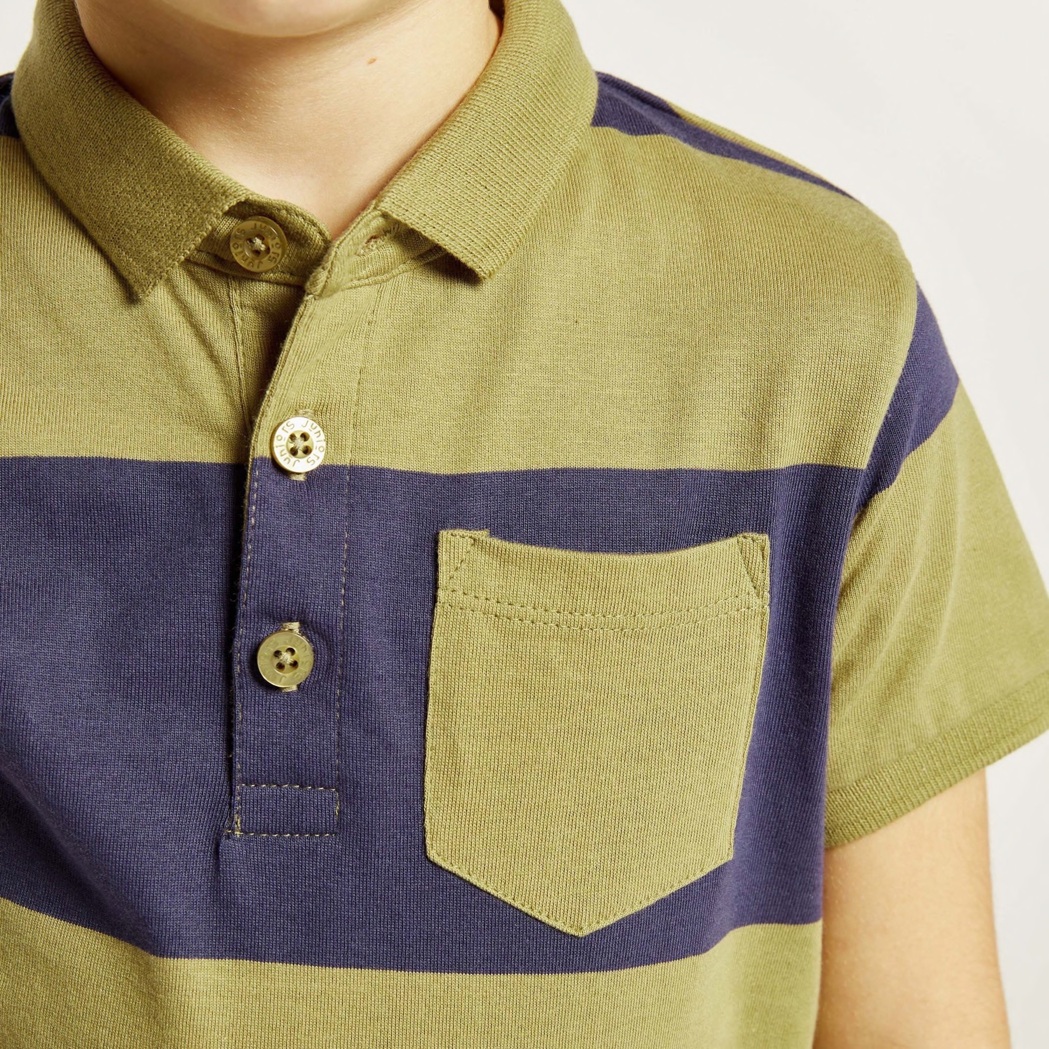 Juniors Striped Polo T-shirt with Short Sleeves and Pocket-boys-clothing-tshirtsandpolos-image-3