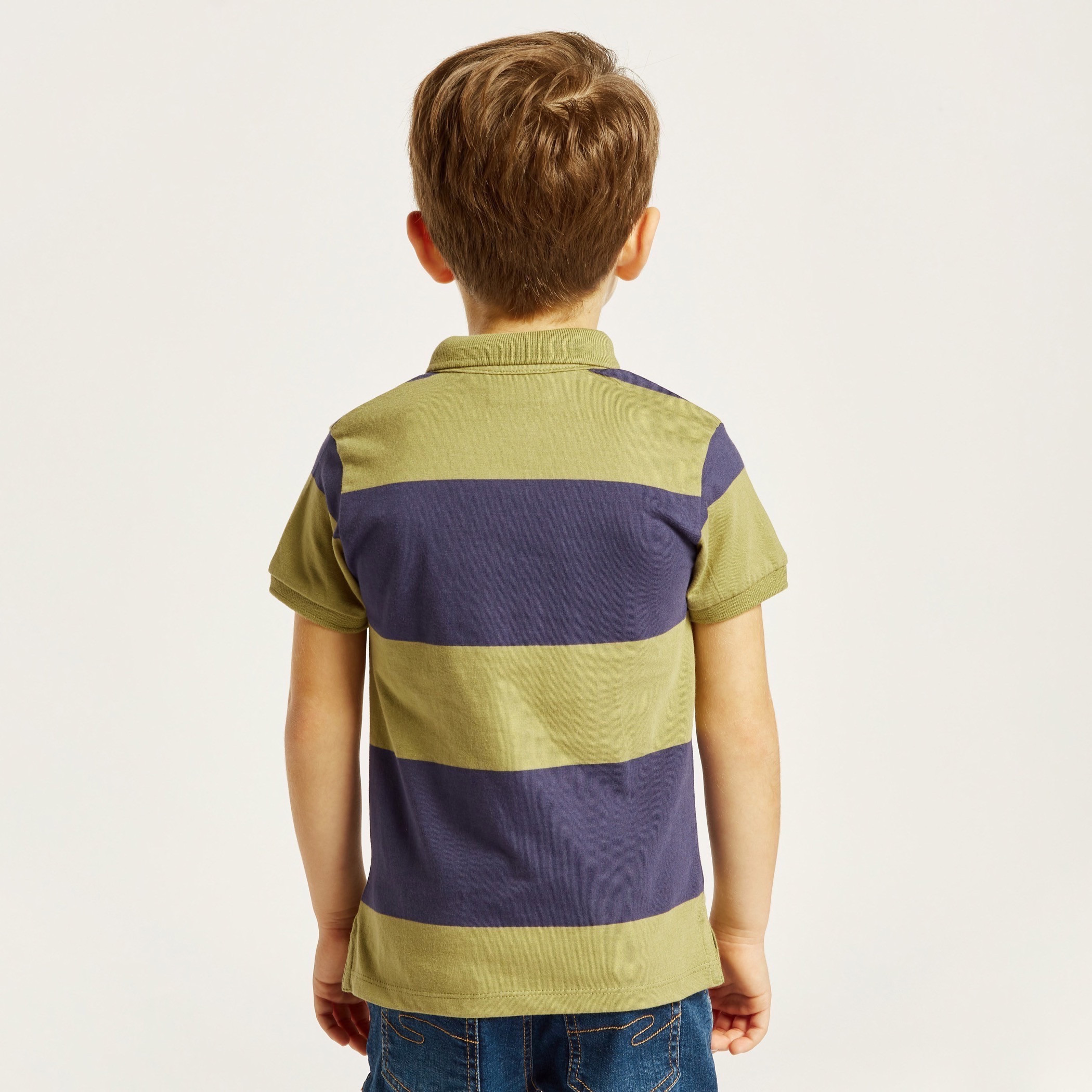 Juniors Striped Polo T-shirt with Short Sleeves and Pocket-boys-clothing-tshirtsandpolos-image-4