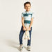 Juniors Striped Polo T-shirt with Short Sleeves and Pocket-T Shirts-thumbnail-0