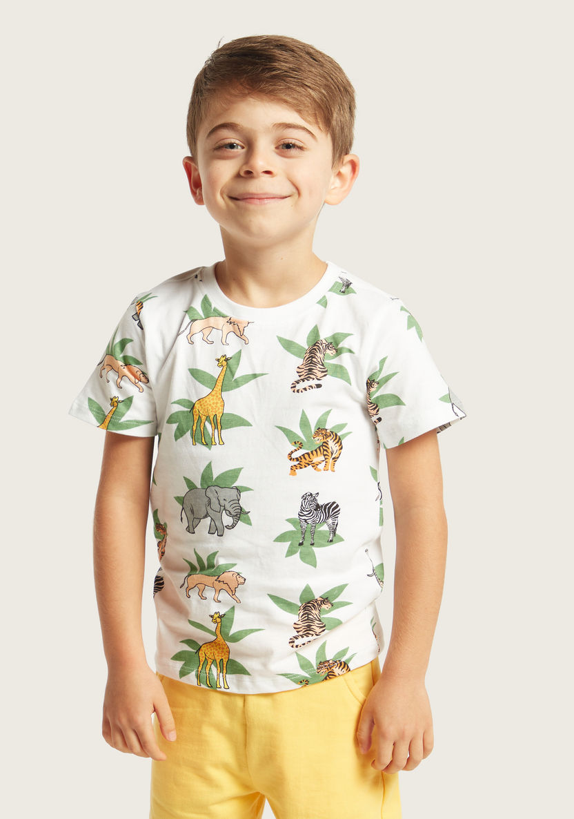 Juniors All-Over Printed T-shirt with Short Sleeves-T Shirts-image-1