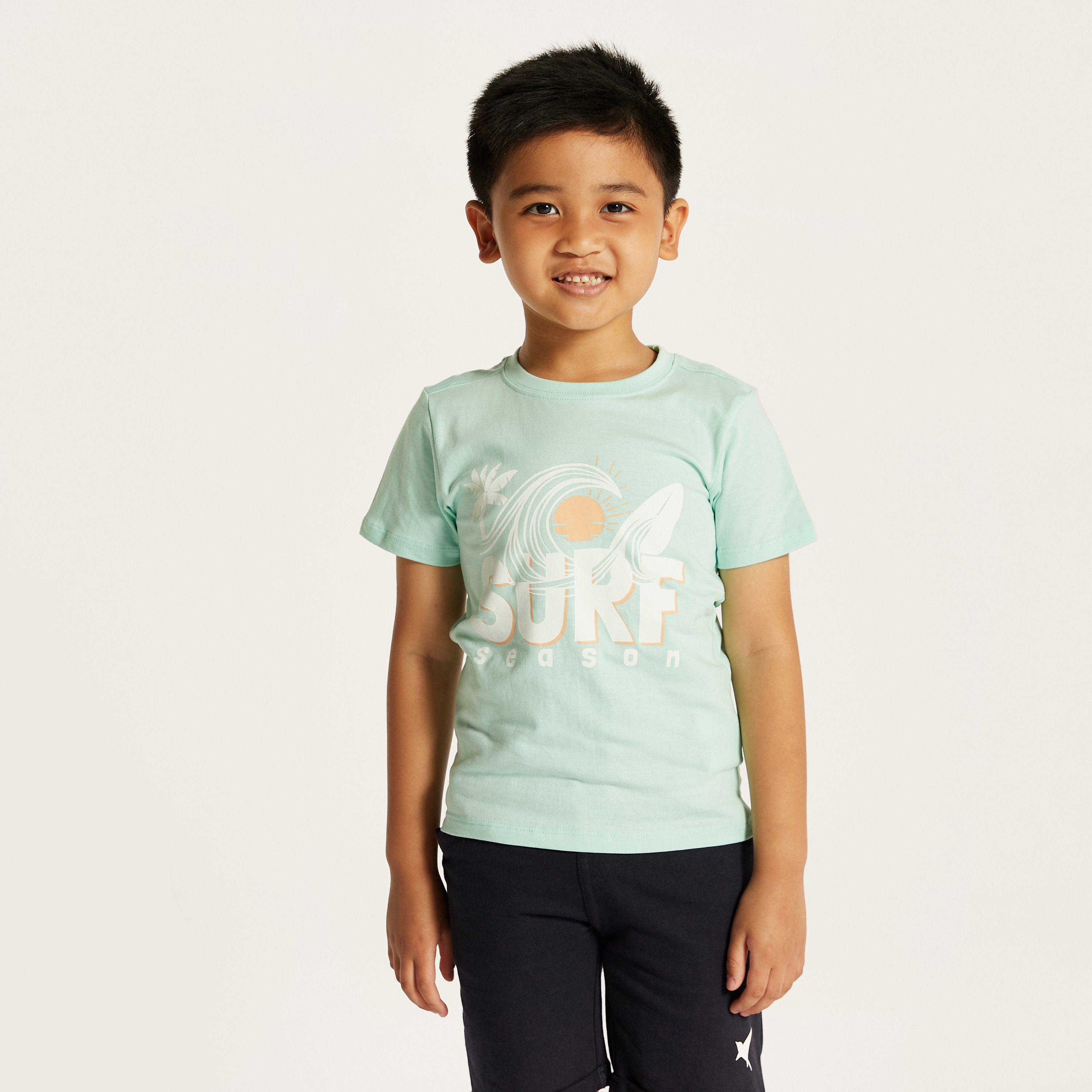 Juniors Printed Crew Neck T-shirt with Short Sleeves-boys-clothing-tshirtsandpolos-image-1