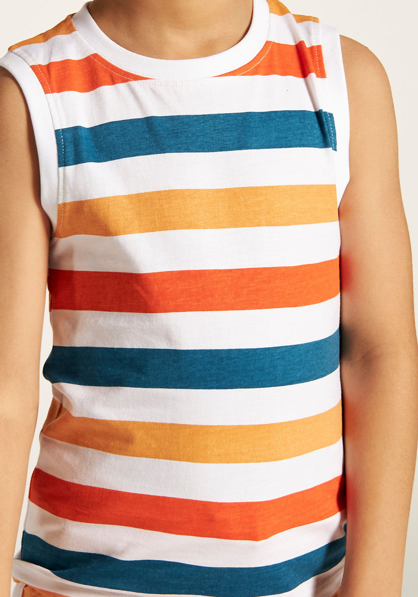 Juniors Striped T- shirt with Crew Neck-T Shirts-image-2