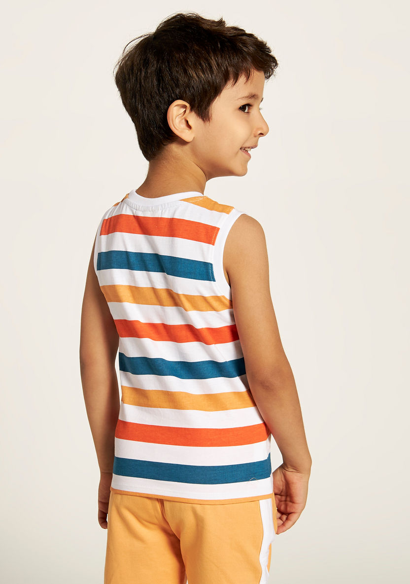 Juniors Striped T- shirt with Crew Neck-T Shirts-image-3