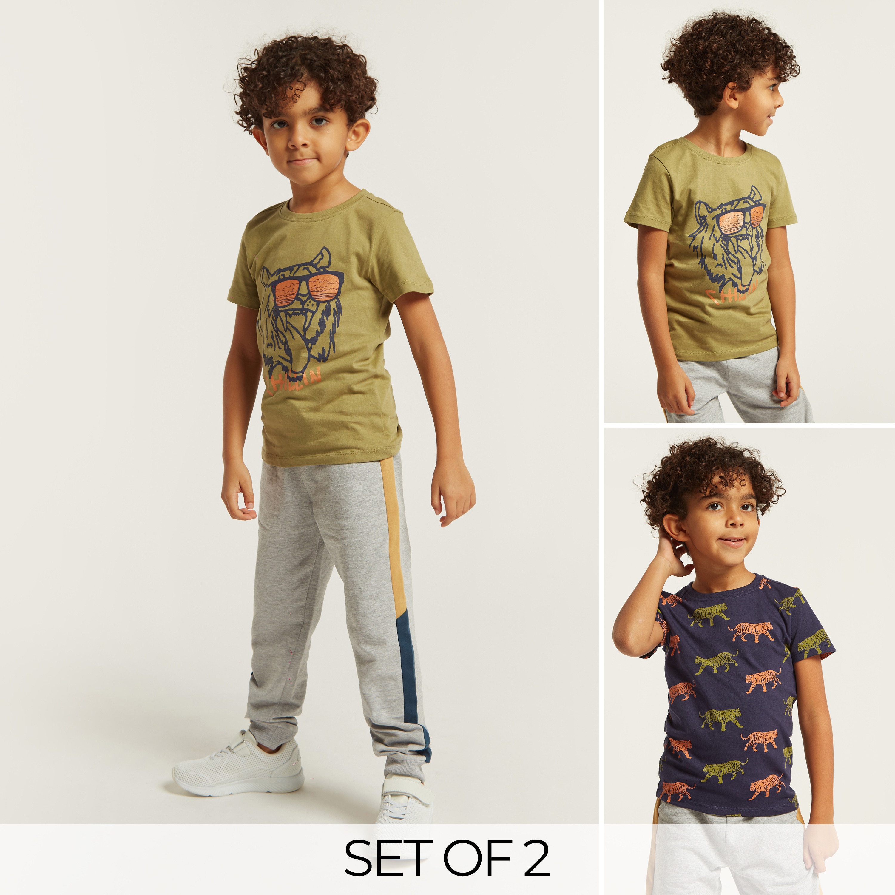 Juniors Graphic Print T-shirt with Short Sleeves - Set of 2-baby-boys-clothing-multipacks-image-1