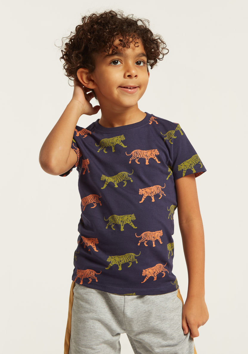 Juniors Graphic Print T-shirt with Short Sleeves - Set of 2-Multipacks-image-5
