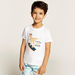 Juniors Dinosaur Print T-shirt with Round Neck and Short Sleeves-T Shirts-thumbnail-1