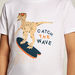 Juniors Dinosaur Print T-shirt with Round Neck and Short Sleeves-T Shirts-thumbnail-2