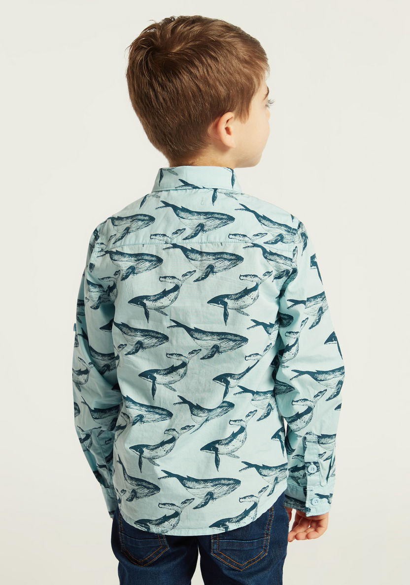 Juniors All-Over Printed Shirt with Long Sleeves-Shirts-image-3