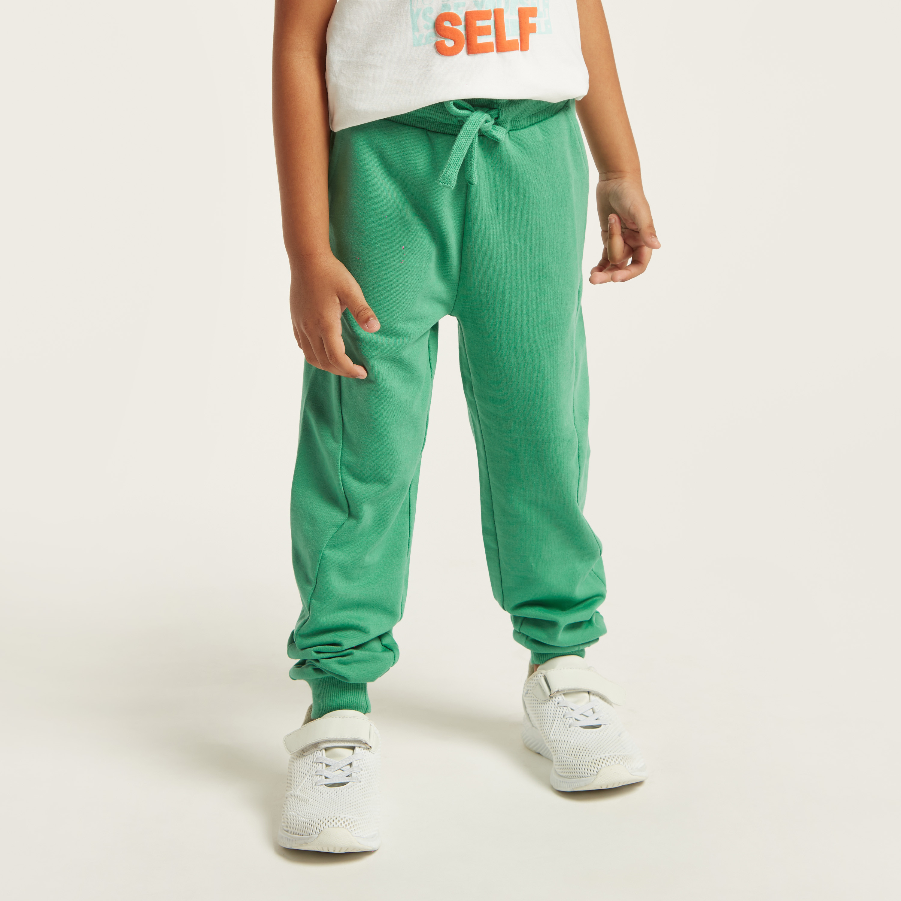 Juniors Solid Jog Pants with Pockets and Drawstring Closure-boys-clothing-bottoms-joggersandtrackpants-image-1