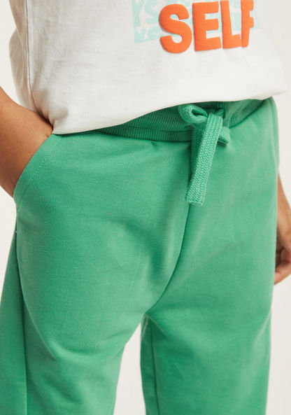 Juniors Solid Jog Pants with Pockets and Drawstring Closure-Joggers-image-2