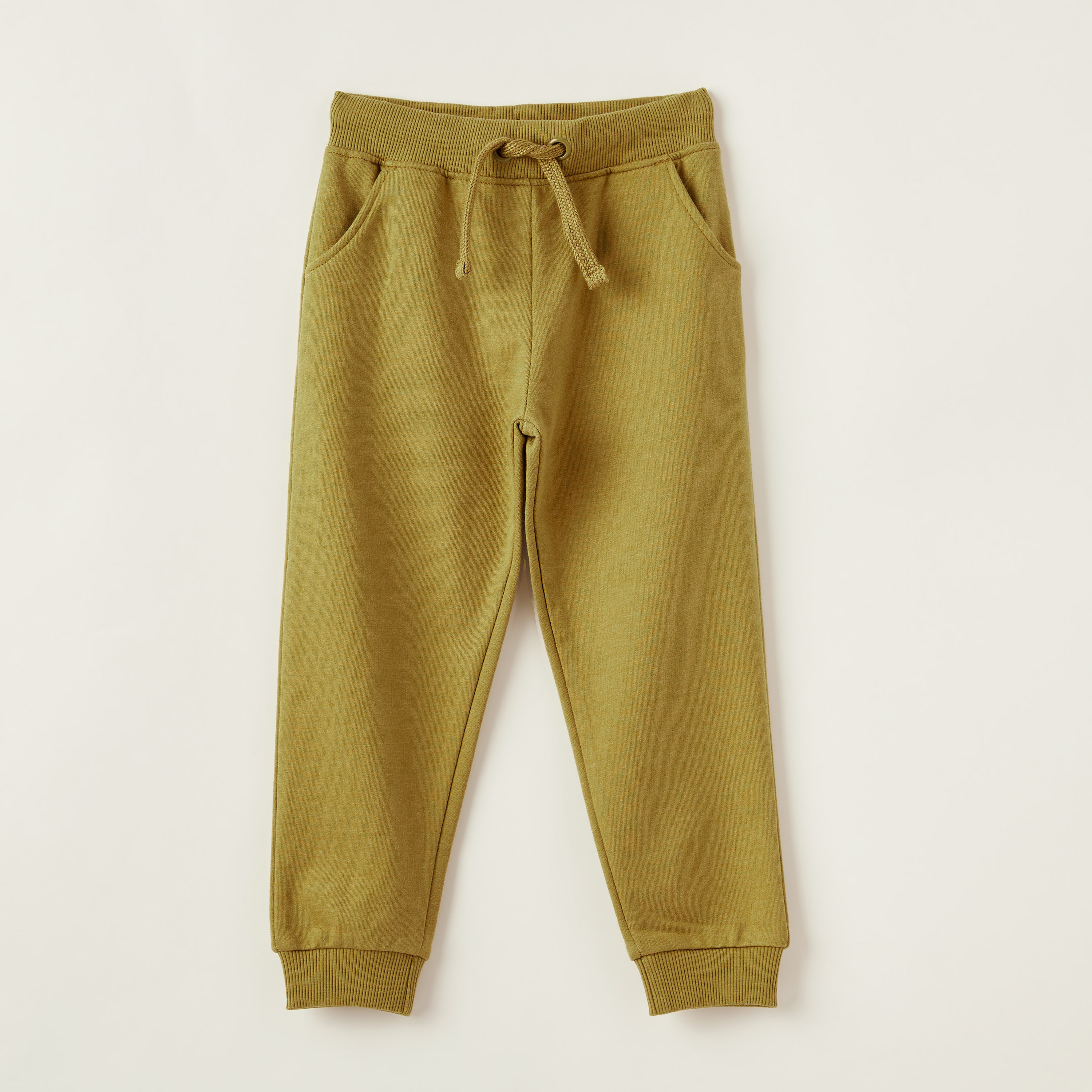 Juniors Solid Jog Pants with Pockets and Drawstring Closure-boys-clothing-bottoms-joggersandtrackpants-image-1