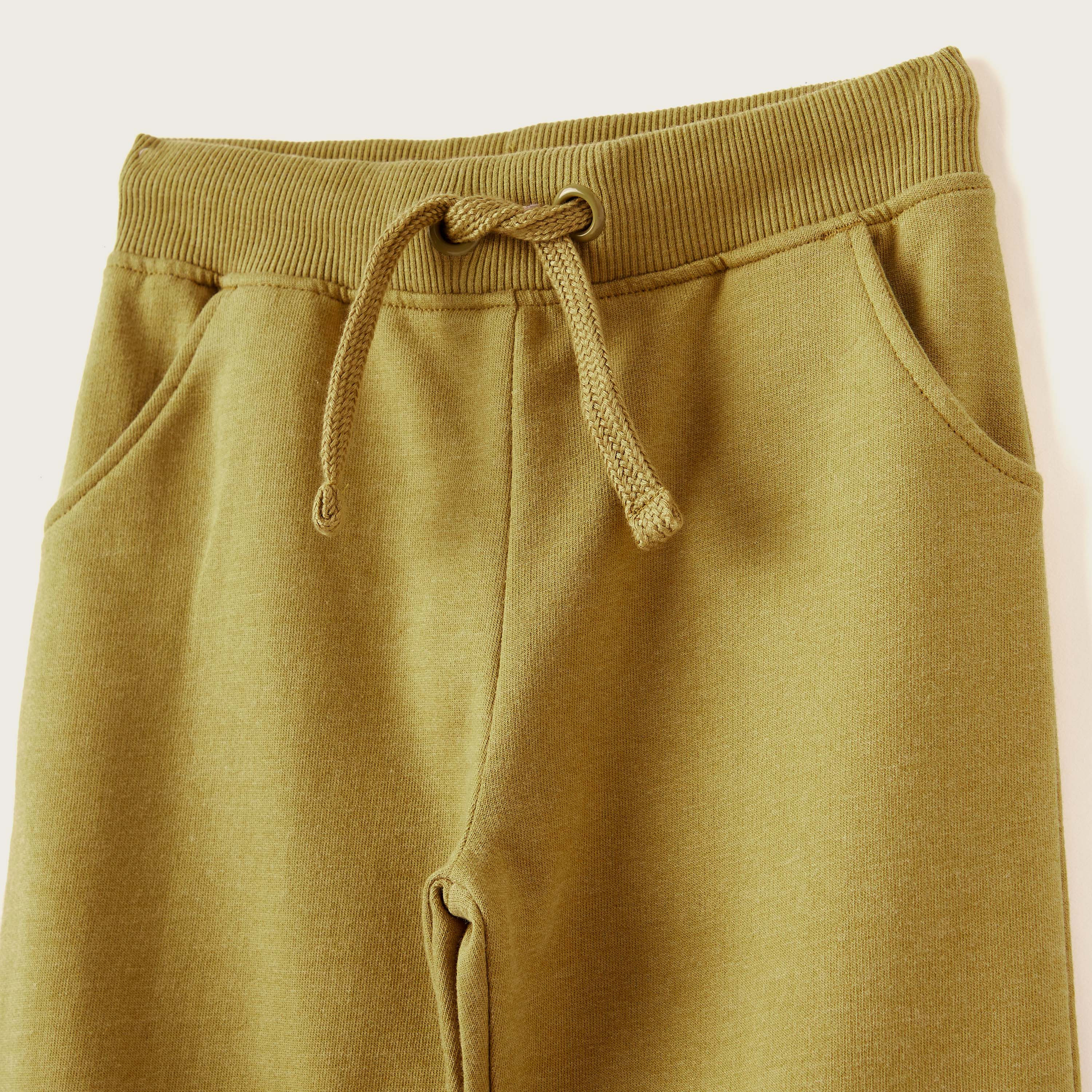 Juniors Solid Jog Pants with Pockets and Drawstring Closure-boys-clothing-bottoms-joggersandtrackpants-image-2