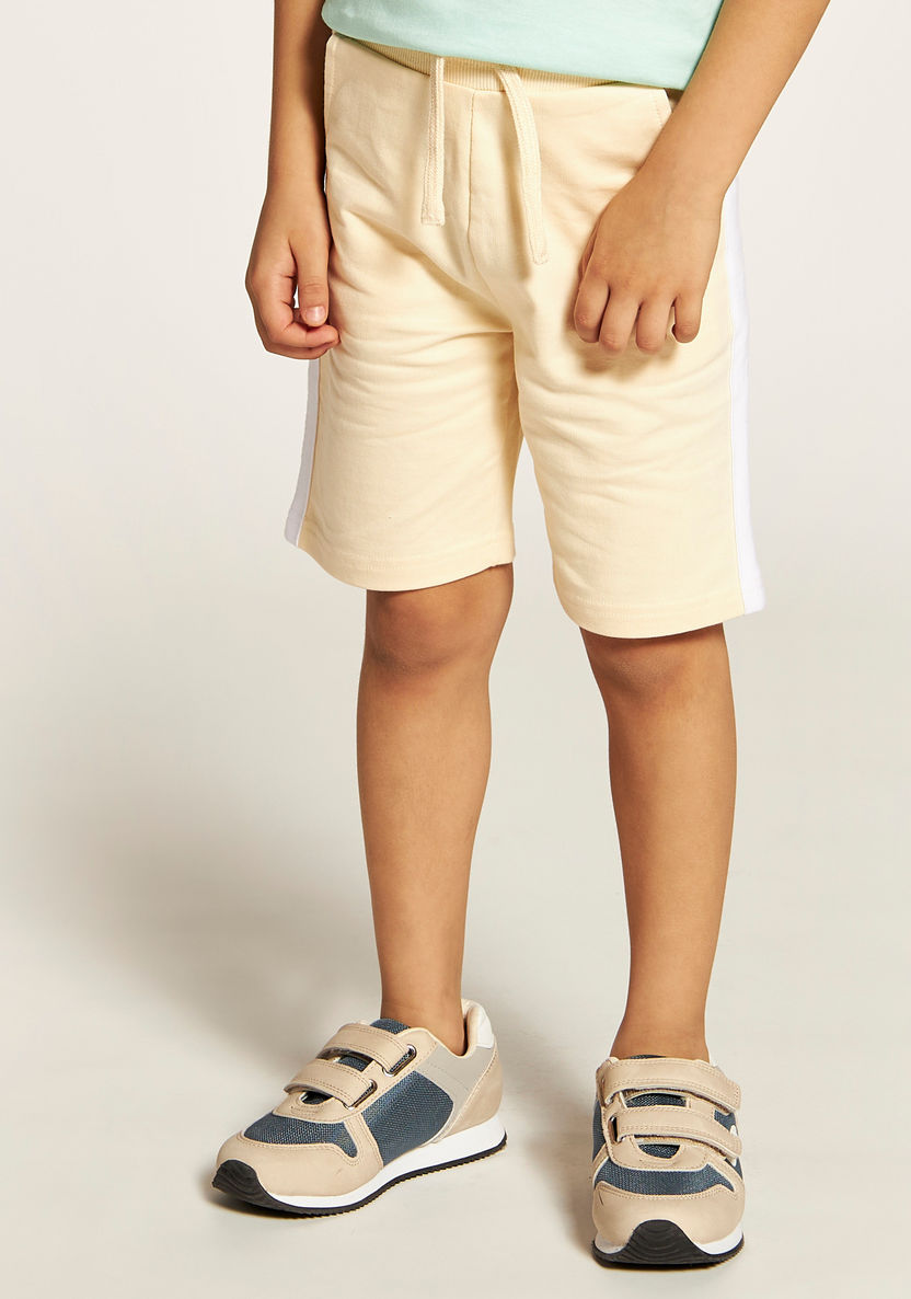 Juniors Solid Mid-Rise Shorts with Drawstring Closure and Pockets-Shorts-image-1