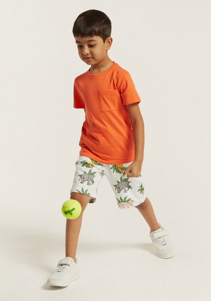 Juniors All-Over Printed Shorts with Pockets and Drawstring Closure