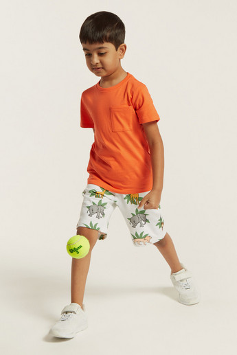 Juniors All-Over Printed Shorts with Pockets and Drawstring Closure
