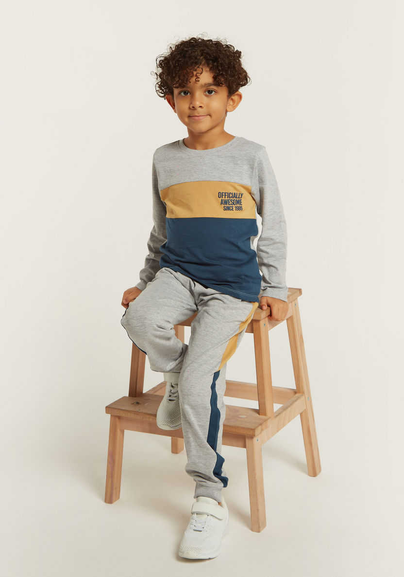 Juniors Panelled Sweatshirt and Jog Pants Set-Clothes Sets-image-0