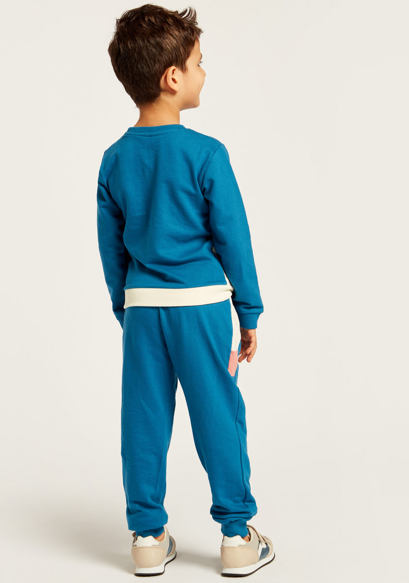 Juniors Printed Crew Neck Sweatshirt and Jogger Set-Clothes Sets-image-4