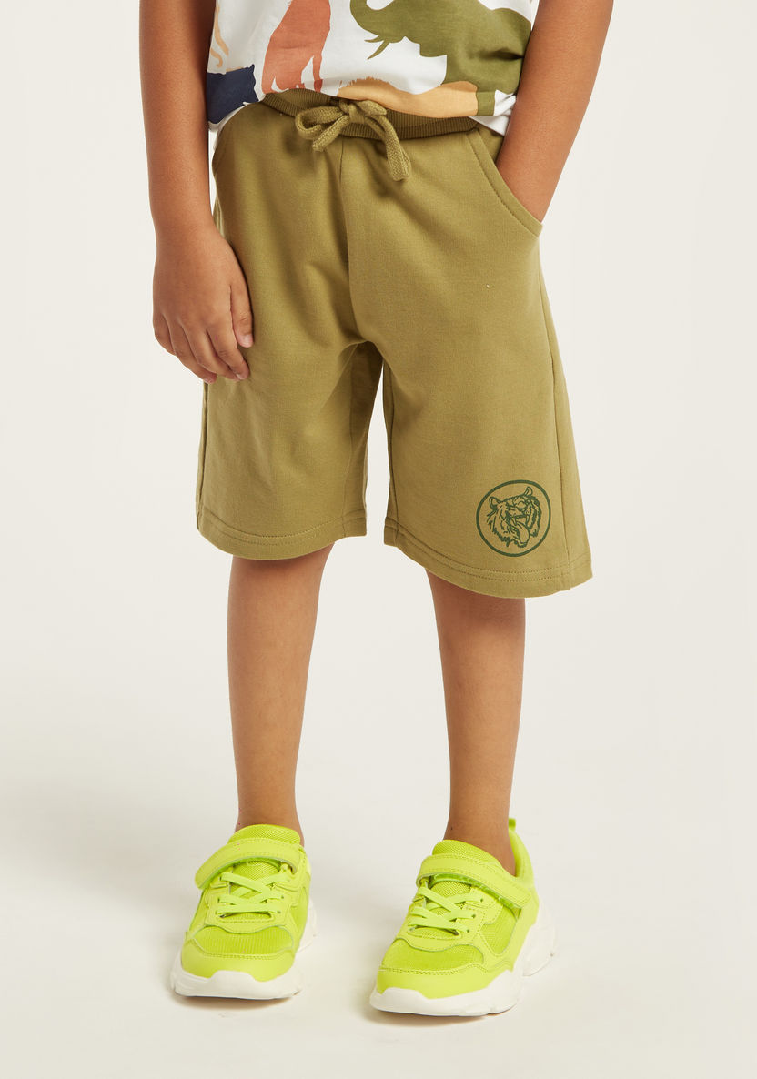 Juniors Printed T-shirt and Shorts - Set of 3-Clothes Sets-image-3