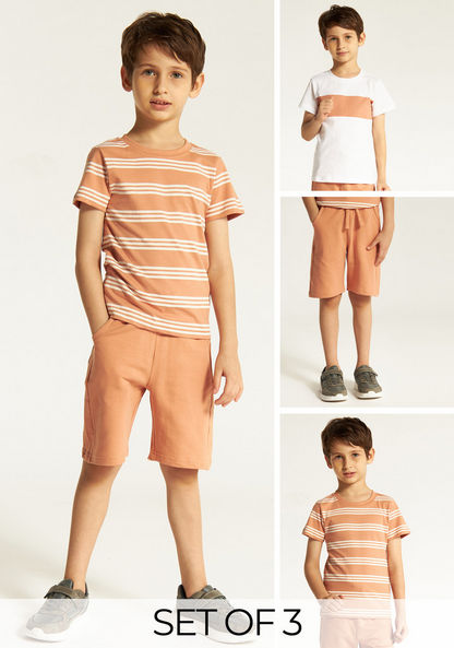 Juniors Assorted 3-Piece T-shirt and Shorts Set-Clothes Sets-image-0