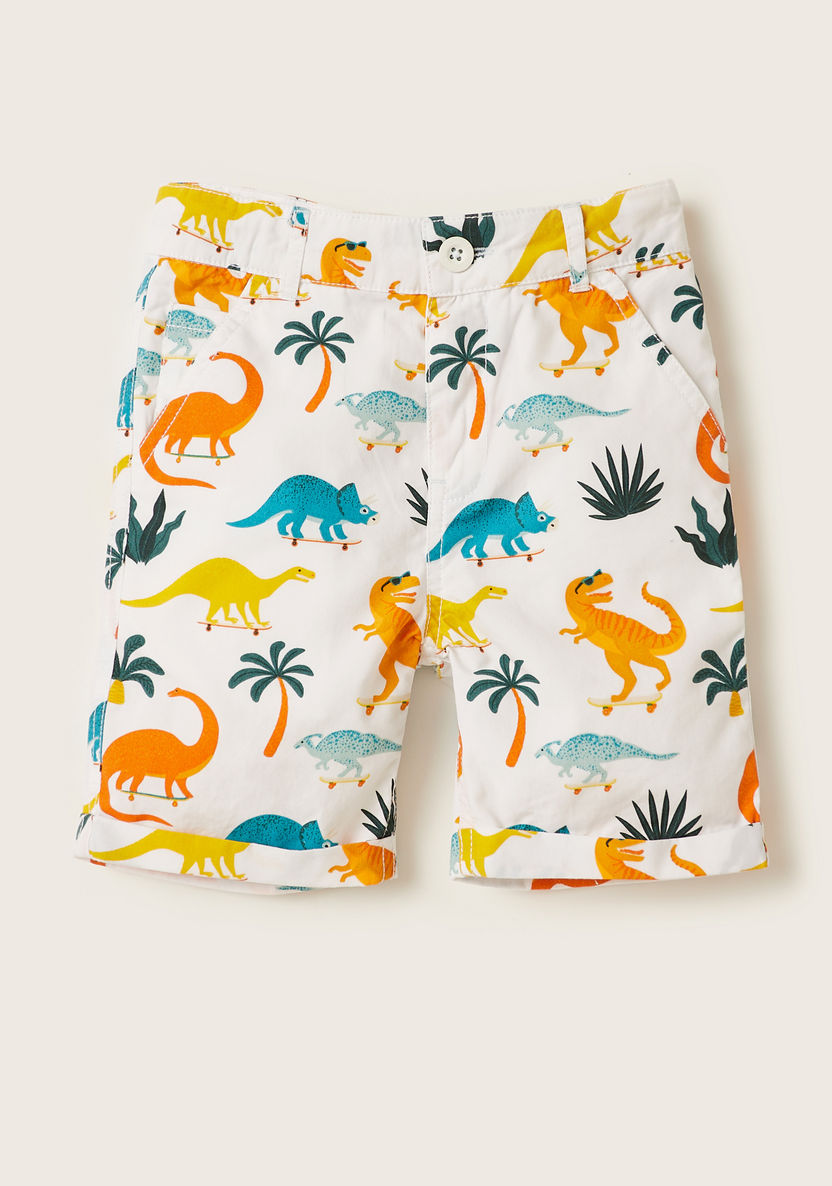 Juniors Dinosaur Print Shirt and Shorts Set-Clothes Sets-image-2