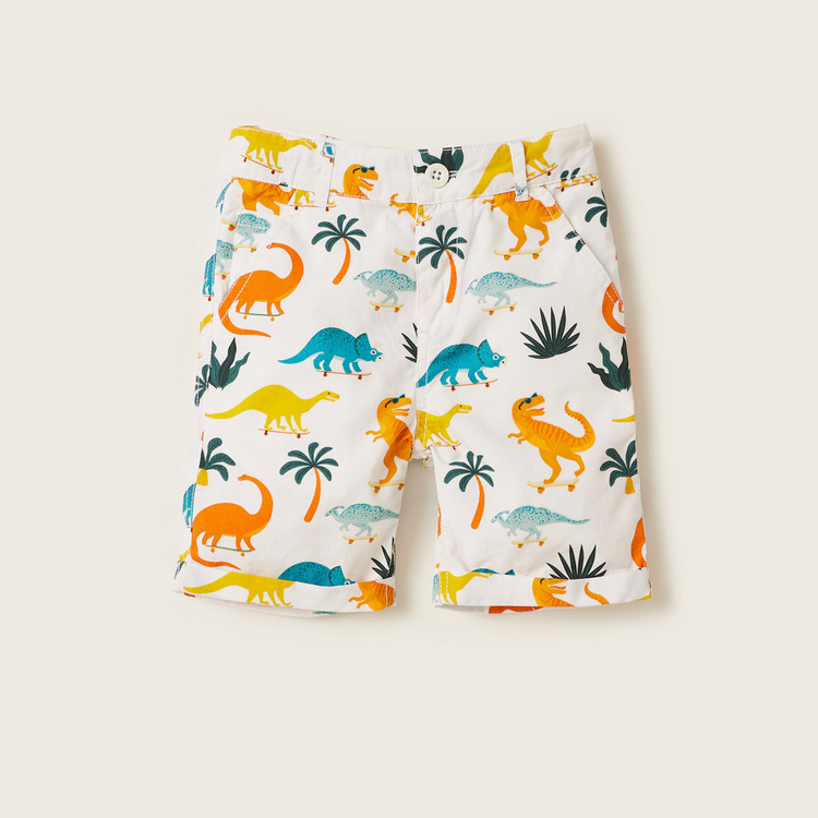 Juniors Dinosaur Print Shirt and Shorts Set