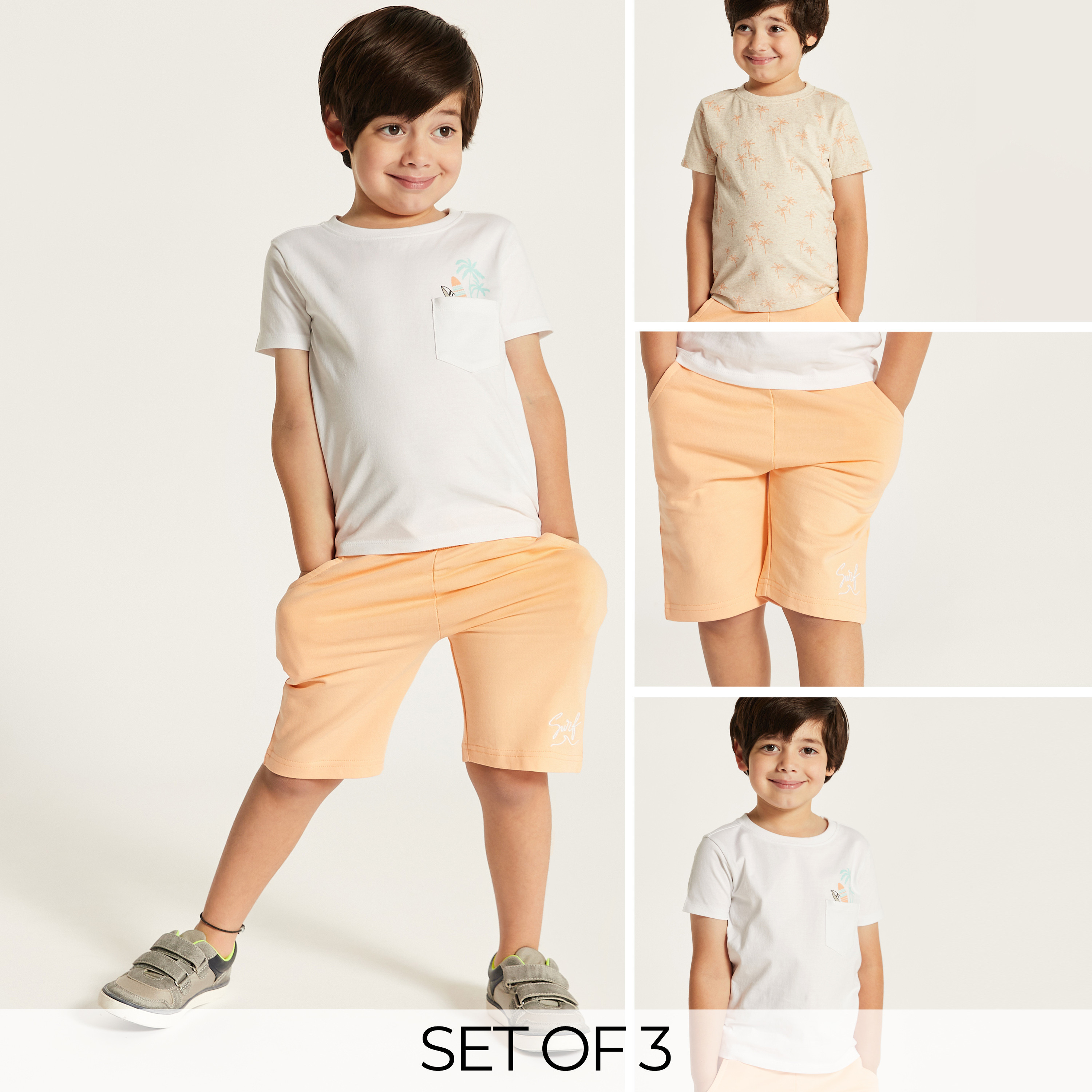 Juniors Assorted 3-Piece T-shirts and Shorts Set-boys-clothing-setsandcoords-image-1