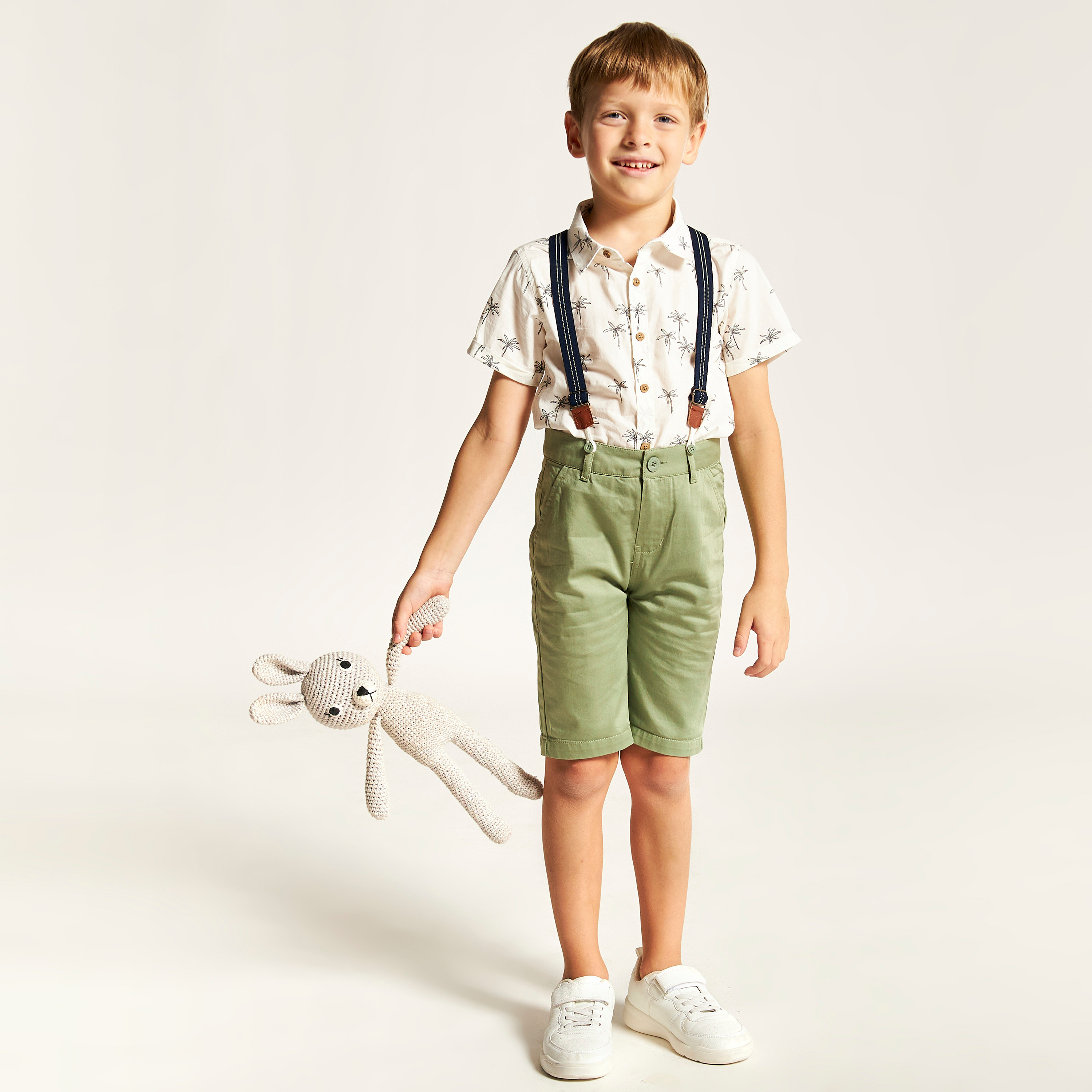 Juniors Tropical Print Shirt with Short Sleeves and Button Closure-boys-clothing-shirts-image-1