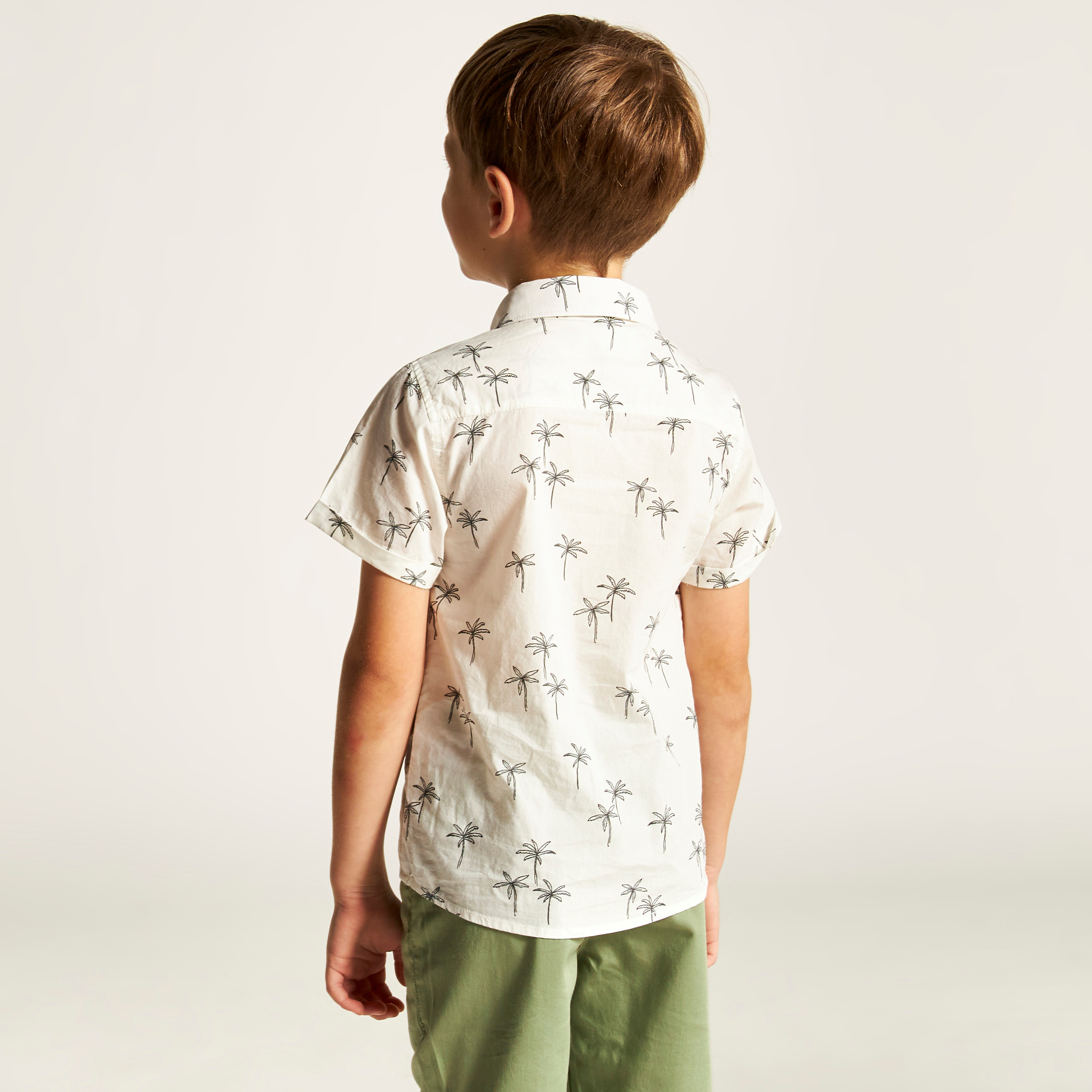 Juniors Tropical Print Shirt with Short Sleeves and Button Closure-boys-clothing-shirts-image-4