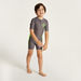 Juniors Printed Swimsuit with Short Sleeves and Zip Closure-Swimwear-thumbnail-0