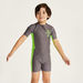 Juniors Printed Swimsuit with Short Sleeves and Zip Closure-Swimwear-thumbnail-1