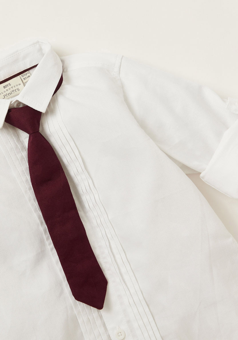 قميص سادة بربطة عنق وأكمام طويلة من جونيورز-%D9%82%D9%85%D8%B5%D8%A7%D9%86-image-1