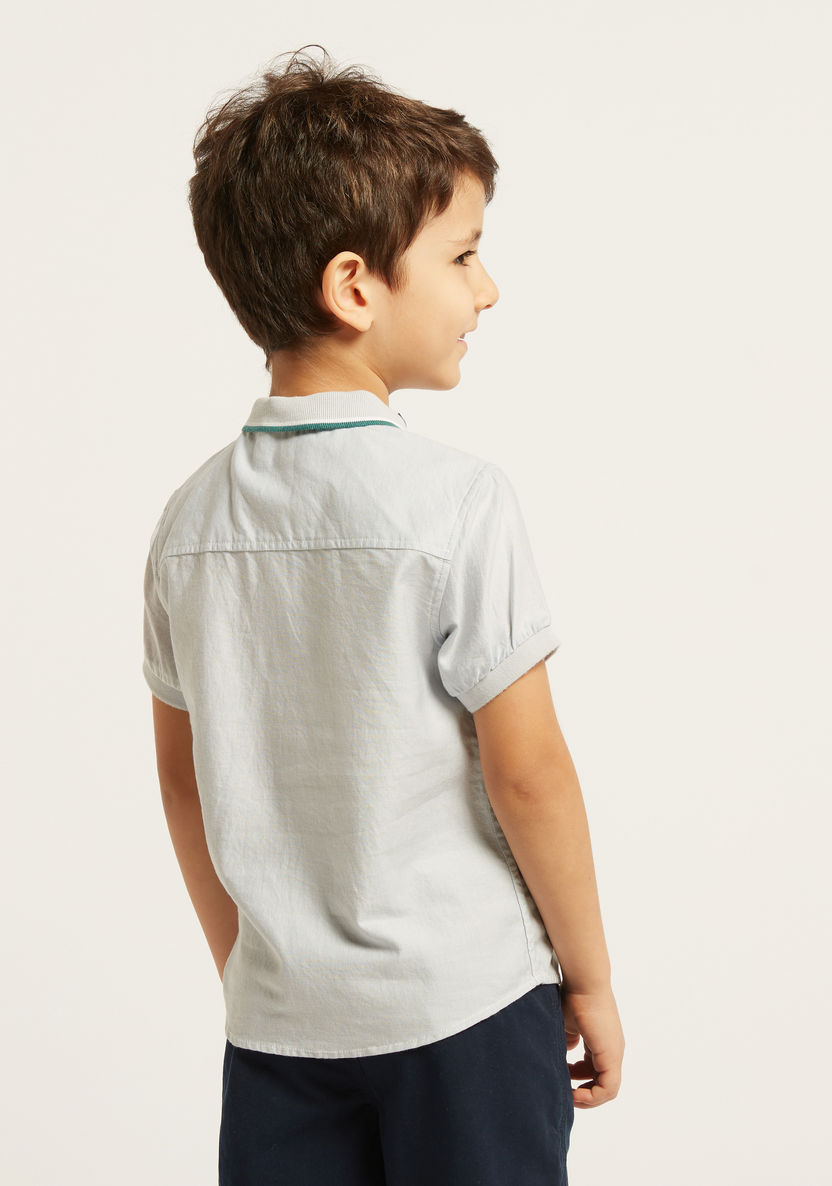 Juniors Solid Shirt with Button Closure and Bow Detail-Shirts-image-3