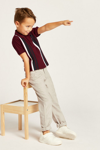 Juniors Solid Full Length Pants with Button Closure and Pockets