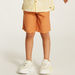 Juniors Solid Mid-Rise Shorts with Button Closure and Pockets-Shorts-thumbnailMobile-0
