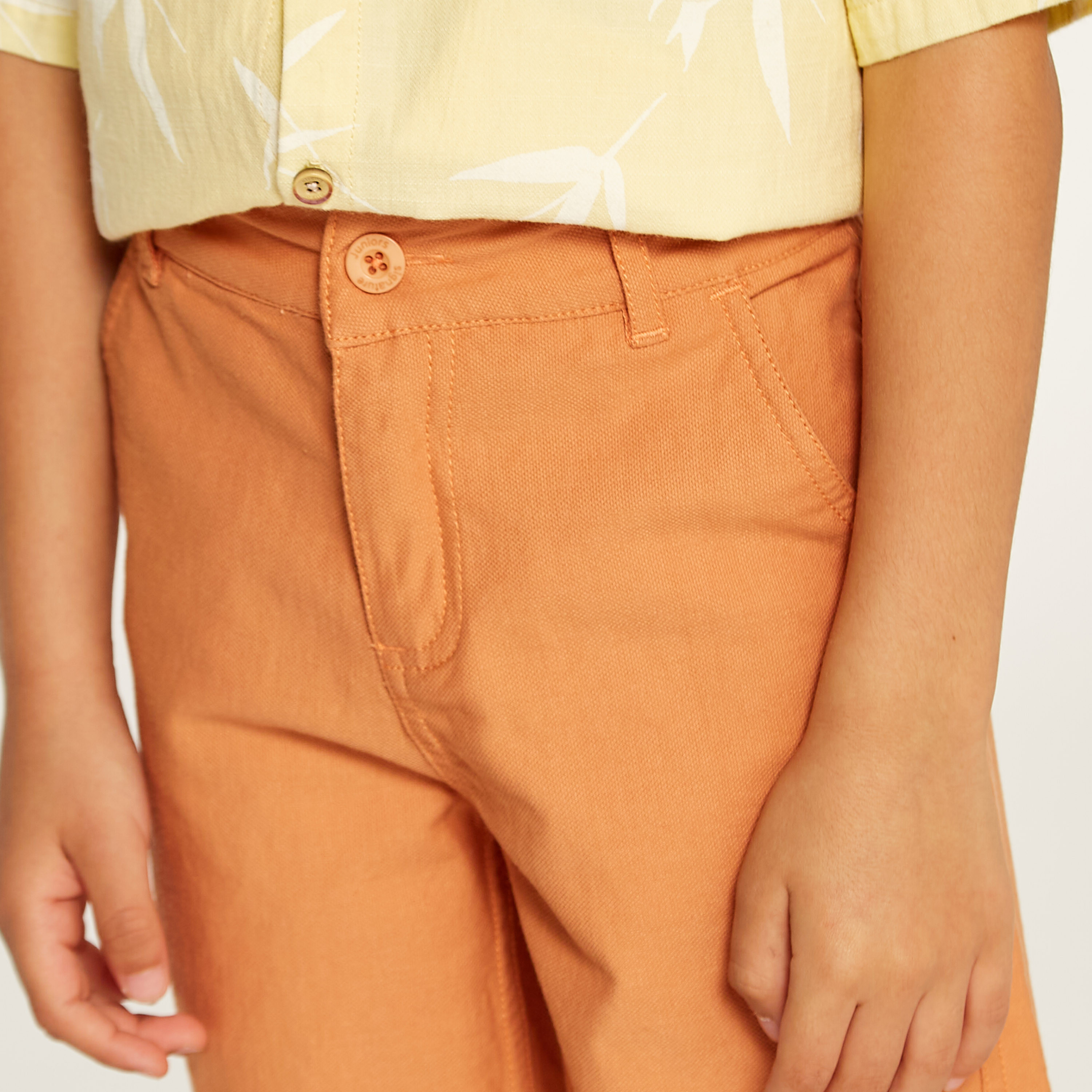 Juniors Solid Mid-Rise Shorts with Button Closure and Pockets-baby-boys-clothing-bottoms-shorts-image-4