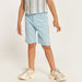 Juniors Solid Mid-Rise Shorts with Button Closure and Pockets-Shorts-thumbnail-1