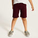 Juniors Solid Shorts with Button Closure and Pockets-Shorts-thumbnail-0