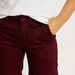 Juniors Solid Shorts with Button Closure and Pockets-Shorts-thumbnail-2