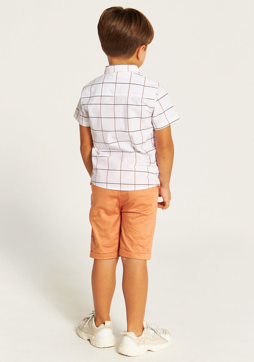 Juniors Checked Shirt and Shorts Set-Clothes Sets-image-4