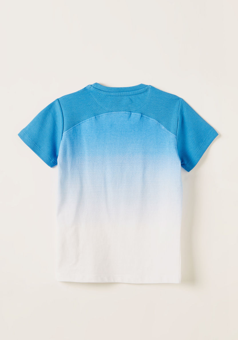 XYZ Ombre Printed T-shirt with Crew Neck and Short Sleeves-T Shirts-image-2