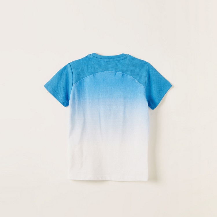 XYZ Ombre Printed T-shirt with Crew Neck and Short Sleeves