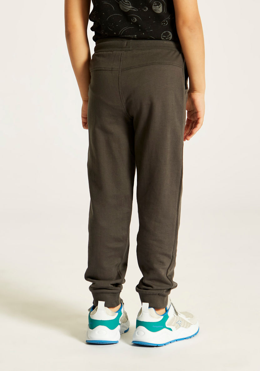 XYZ Printed Joggers with Drawstring Closure and Pockets-Joggers-image-3