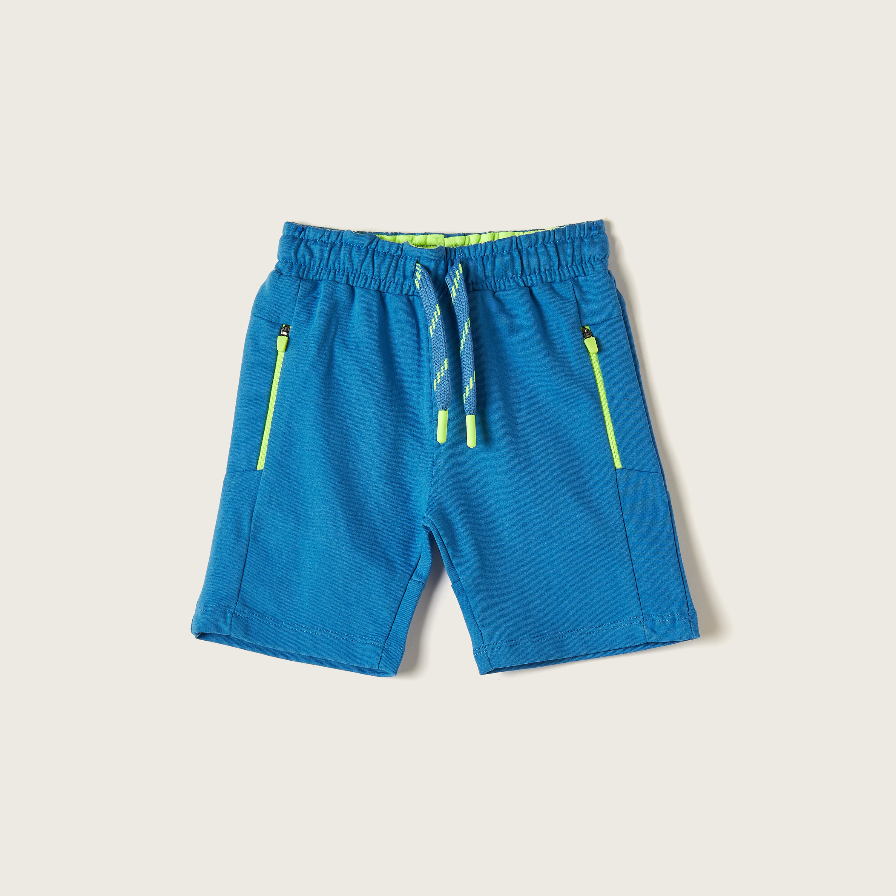 XYZ Solid Shorts with Drawstring Closure and Pockets-baby-boys-clothing-sportswear-bottoms-image-1