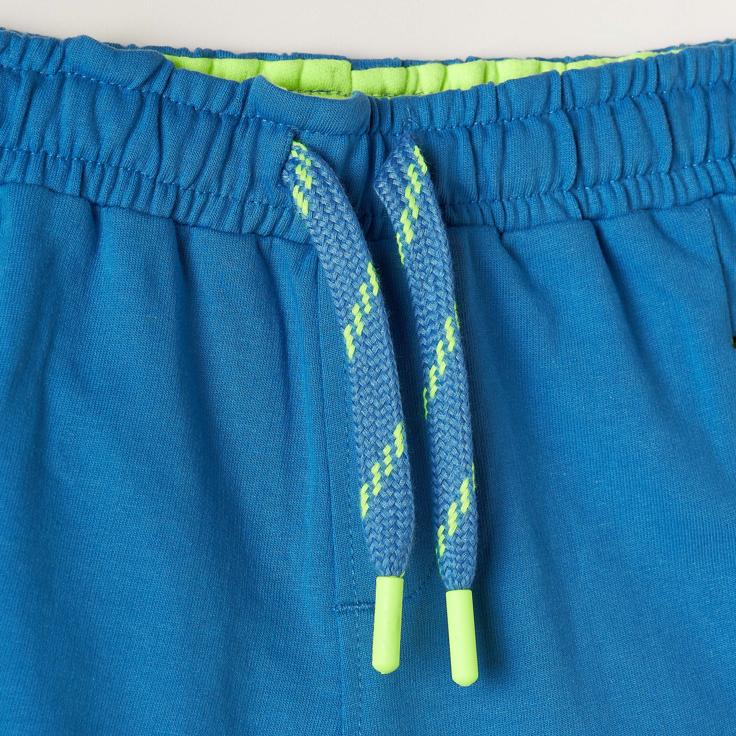 XYZ Solid Shorts with Drawstring Closure and Pockets-baby-boys-clothing-sportswear-bottoms-image-2