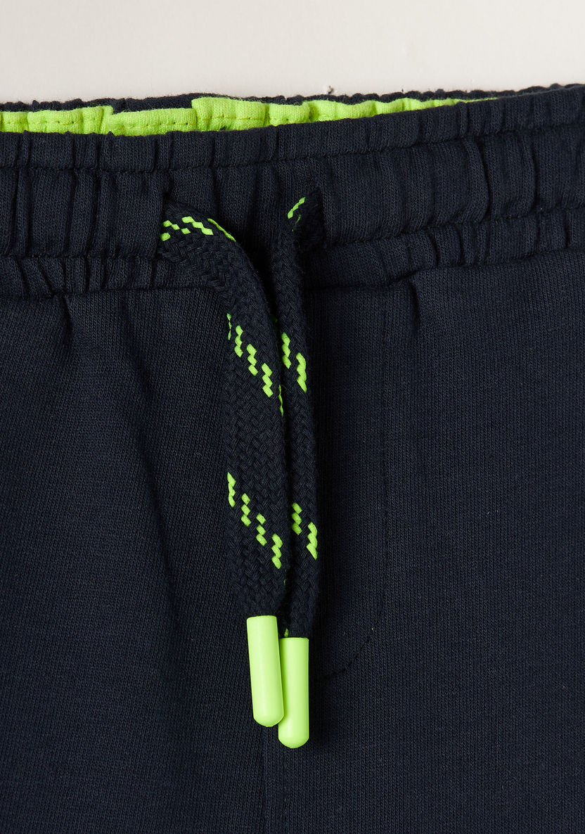 XYZ Solid Shorts with Drawstring Closure and Pockets-Shorts-image-1