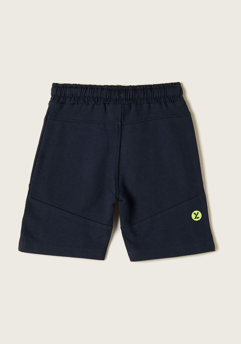 XYZ Solid Shorts with Drawstring Closure and Pockets-Shorts-image-3