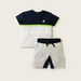 XYZ Panelled Crew Neck T-shirt and Shorts Set-Clothes Sets-thumbnail-0